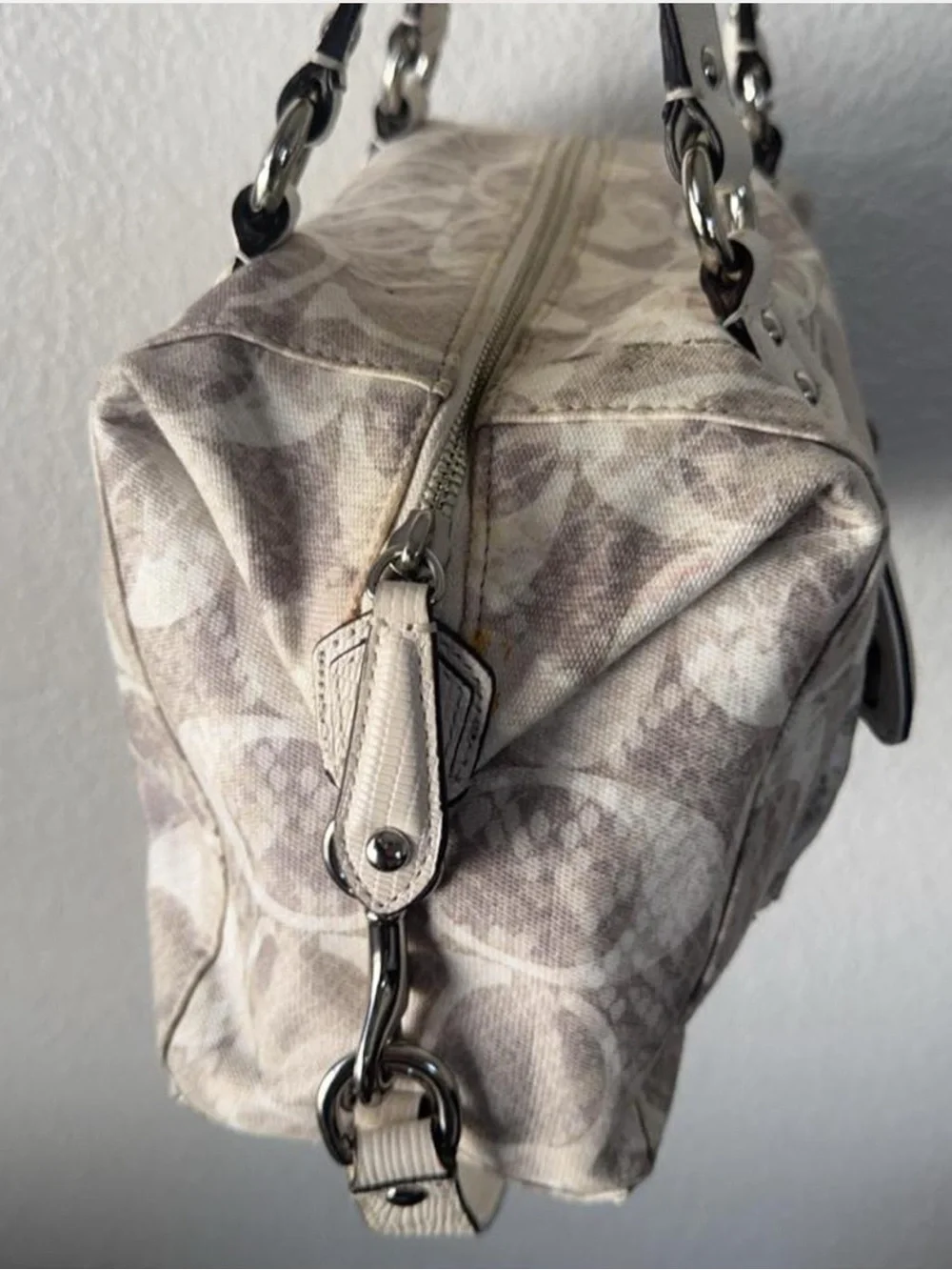Coach Campbell Signature Satchel with Snakeskin - Picture 2 of 8